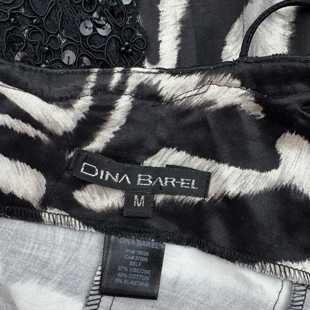 Dina Bar-El Zebra Print Bustier Bodycon Cocktail Dress Size Medium - Picture 12 of 13
